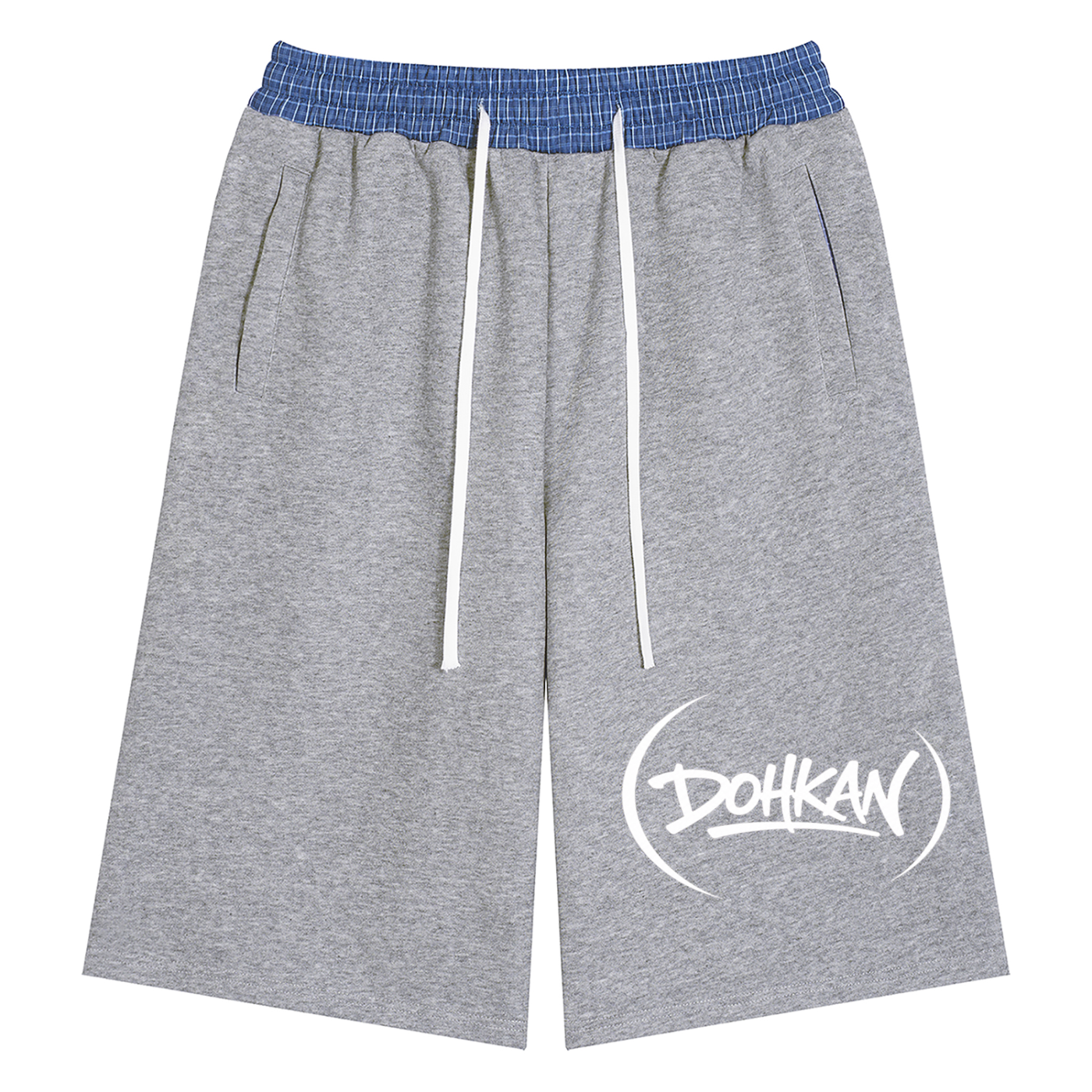 Unisex Plaid Waistband Shorts