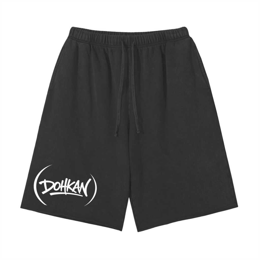 Snow Washed Raw Hem Shorts