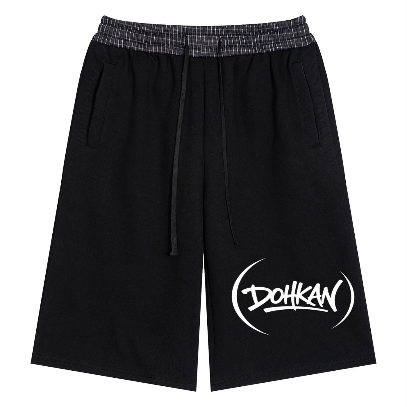 Unisex Plaid Waistband Shorts