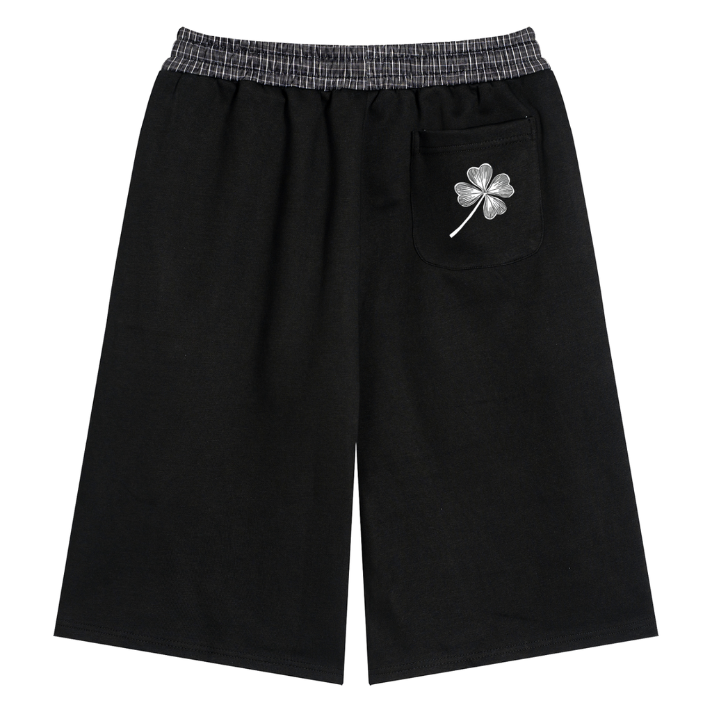 Unisex Plaid Waistband Shorts
