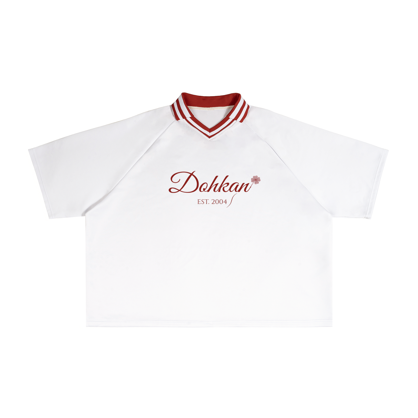 Contrast Lapel Collar Boxy T-Shirt